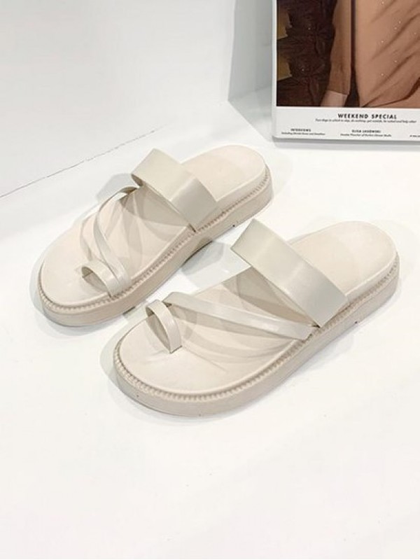 Flat Bottomed Solid Color Sandals