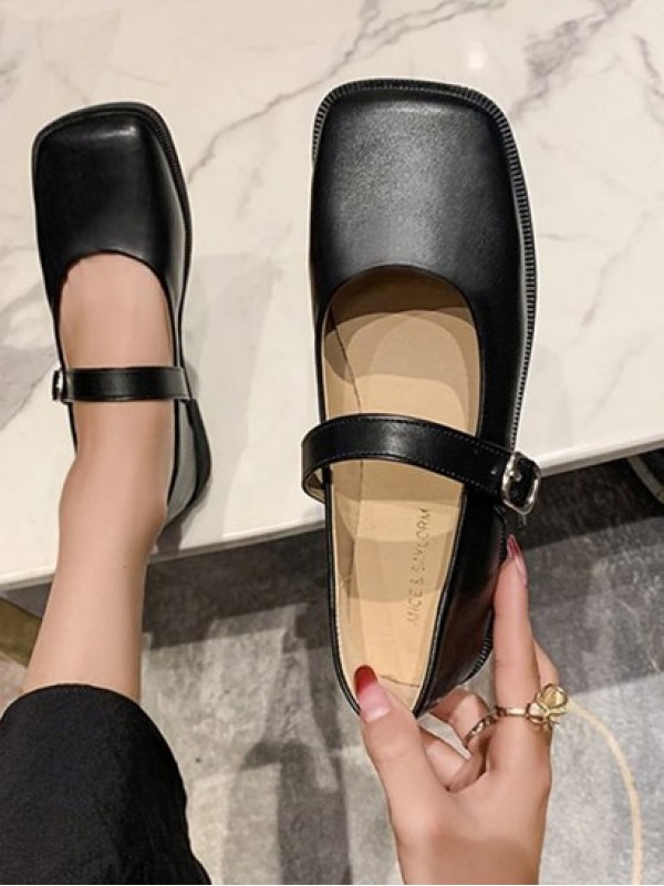 Square Toe Buckle Mary Janes