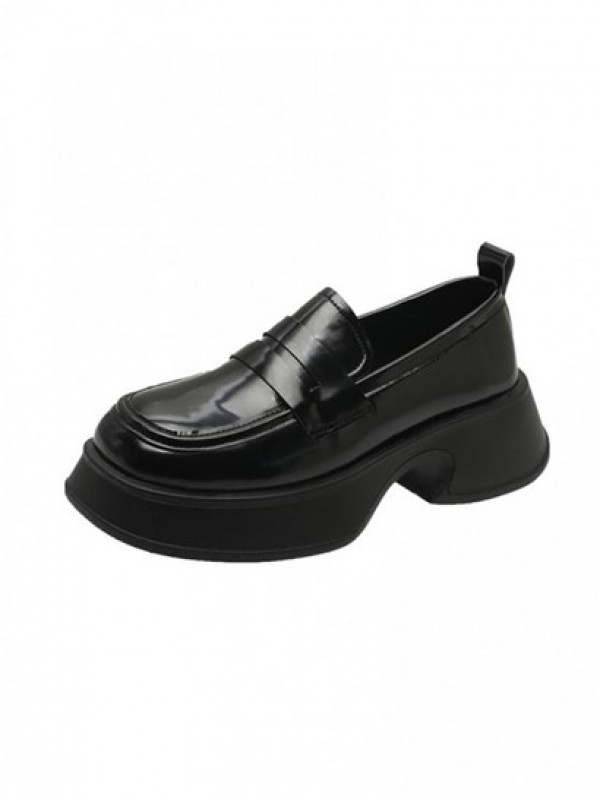 Simple Style Solid Platform Loafers