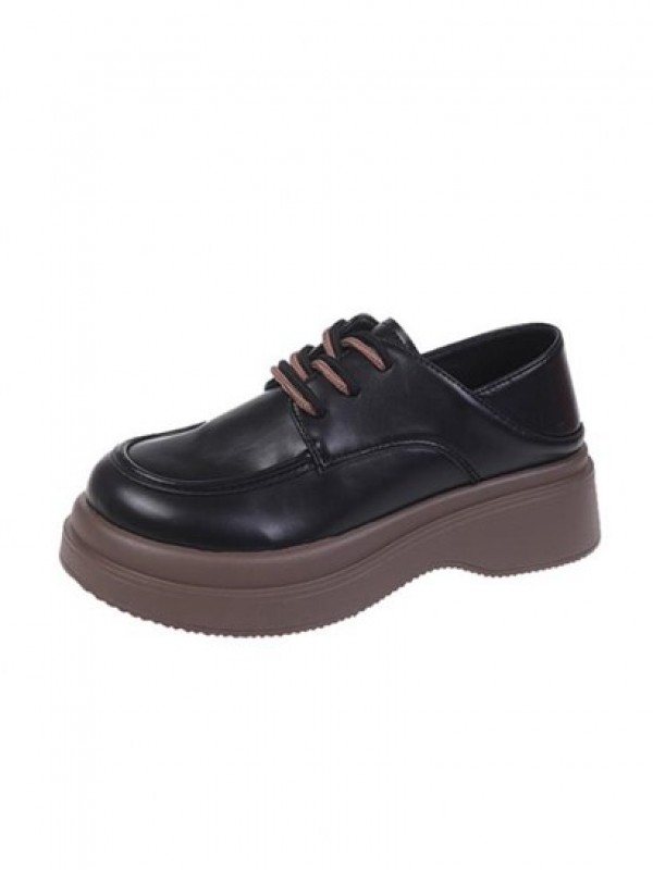 Contrast Lace Up Platform Oxford Shoes