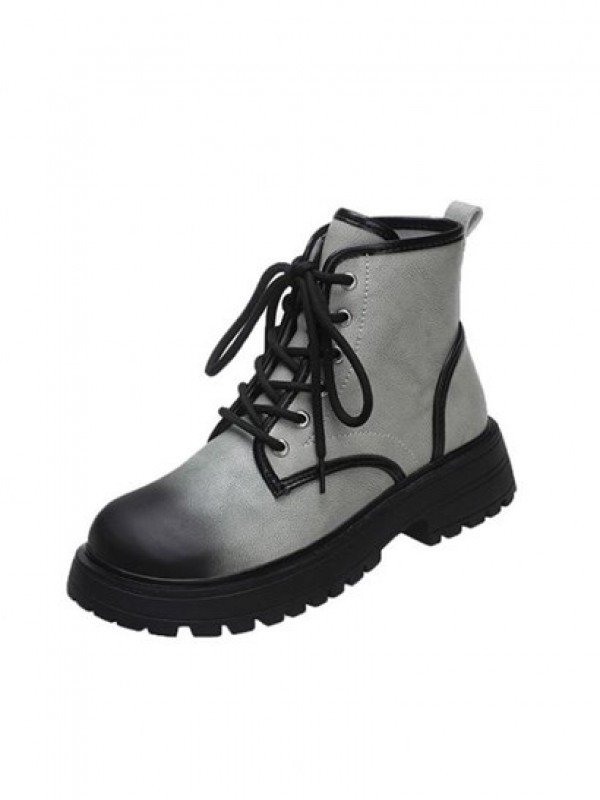 Ombre Lace Up Front Combat Boots