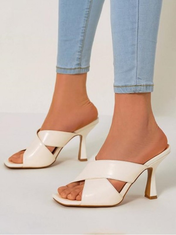 Square Toe Stiletto Heels Sandals