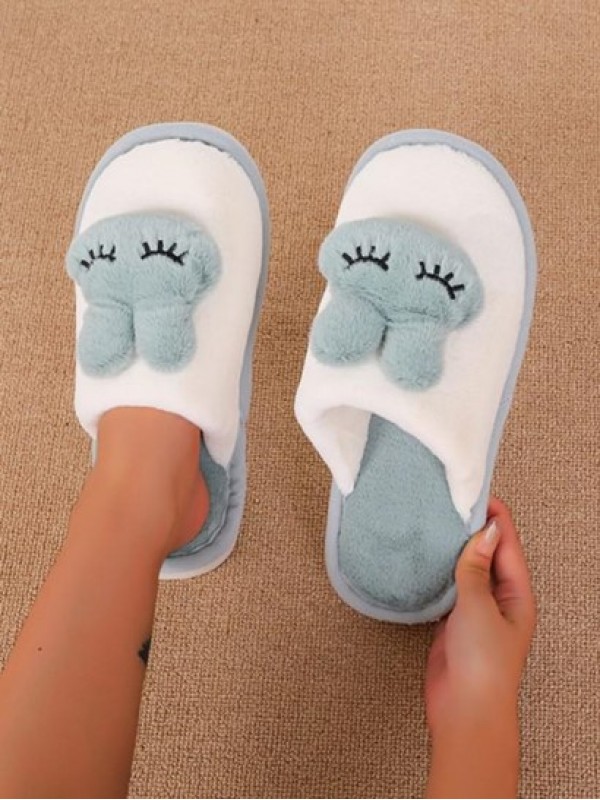 Bunny Decor Fluffy Bedroom Slippers