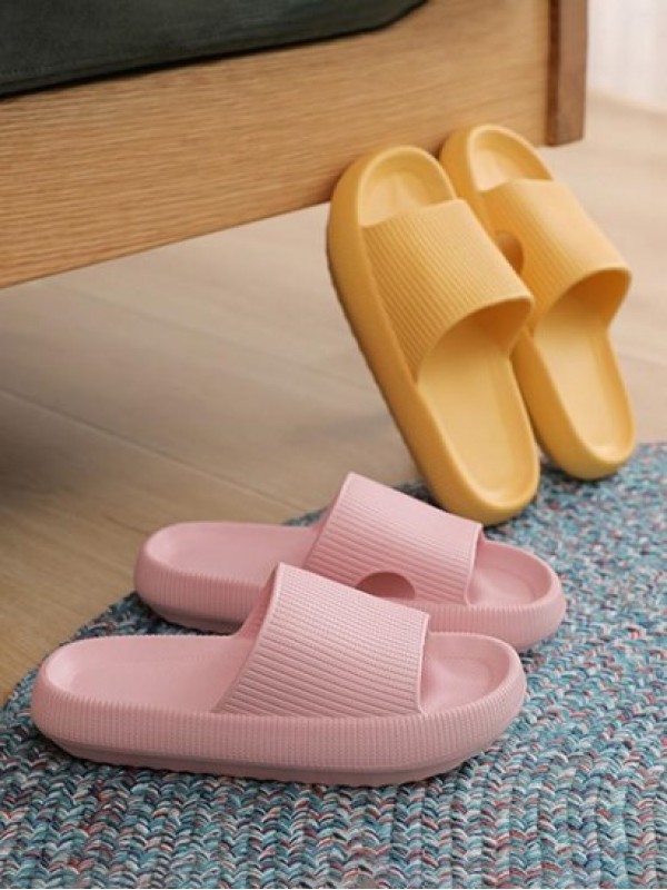 Solid Color Thick Bottom Soft Bath Slippers